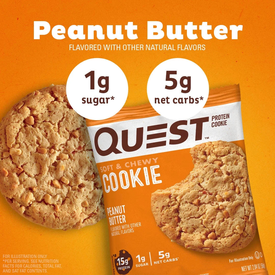 Quest Protein Cookie, Peanut Butter, 15G Protein, 12 Ct