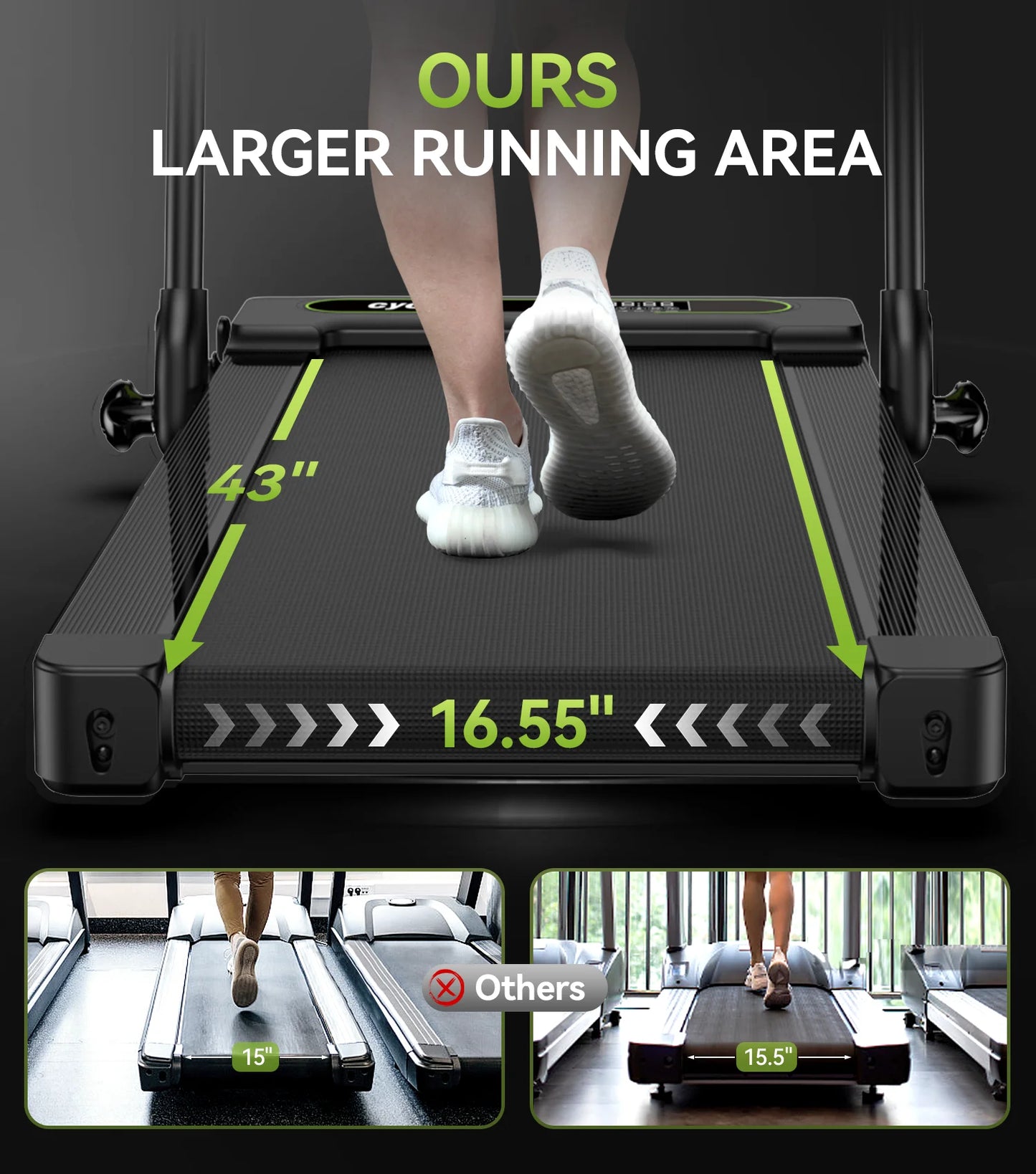 2.5HP 2 In1 Folding Treadmill with Display Screen Electric Running Portable Walking Pad for Home Office Fitness R46301