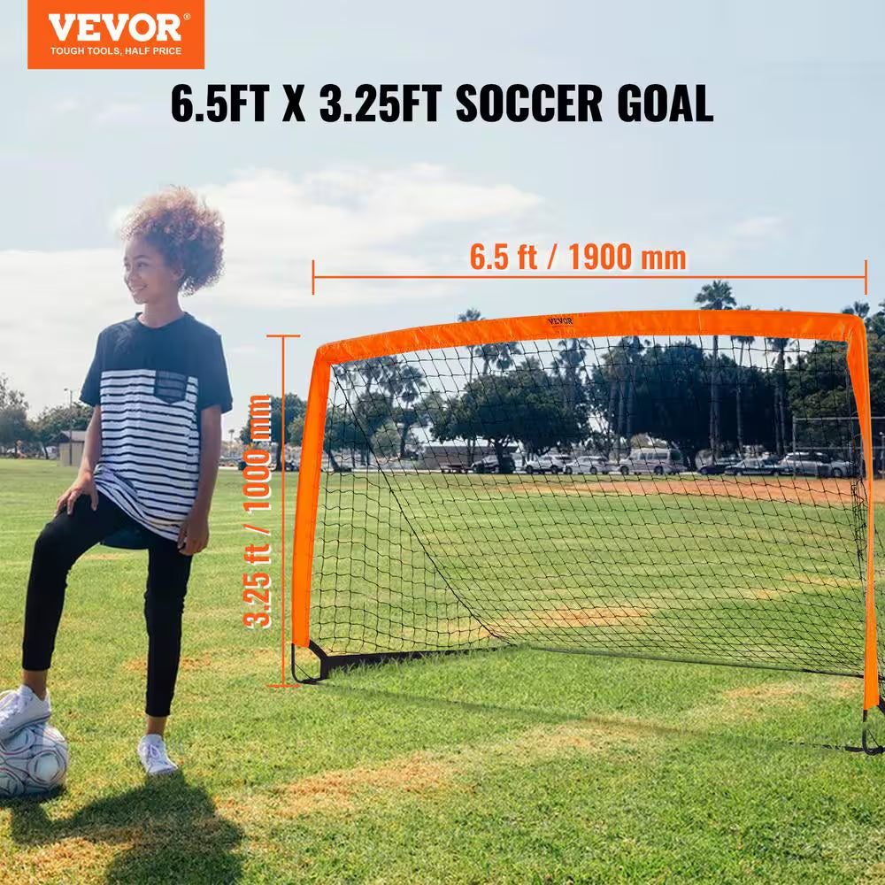 Portable Soccer Goal 6.5 X 3.25 Ft. Kids Backyard Soccer Net Foldable Pop up Practice Soccer Net