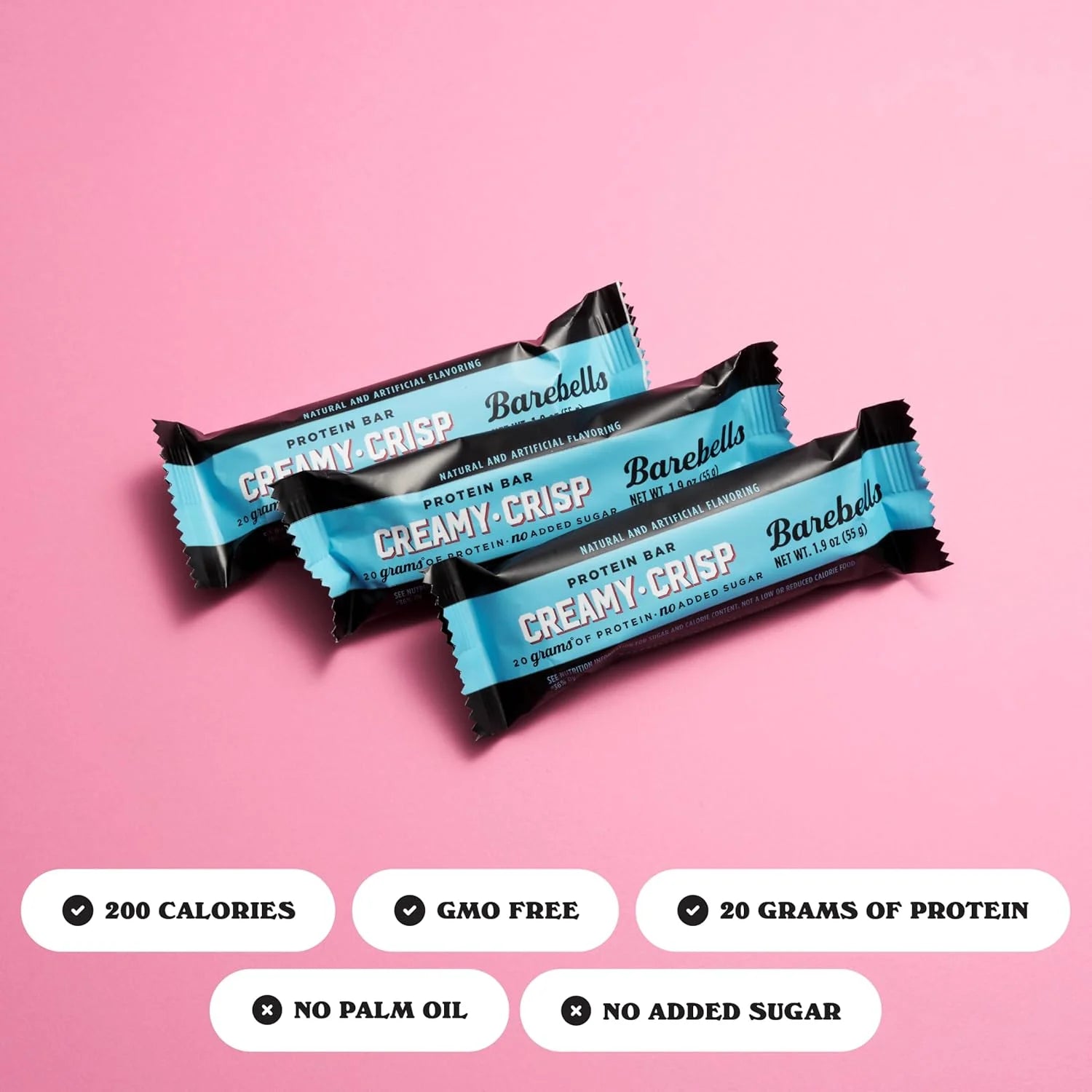 Protein Bars with 20G High Protein, 1.9Oz Bars, Creamy Crisp - 12 Count