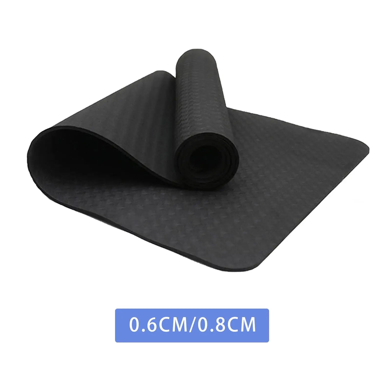 Yoga Mat Tear Resistant Shock Absorbing Black Nonslip Pilates Mat for Fitness Workouts Home Yoga Household Floor Gym Specific