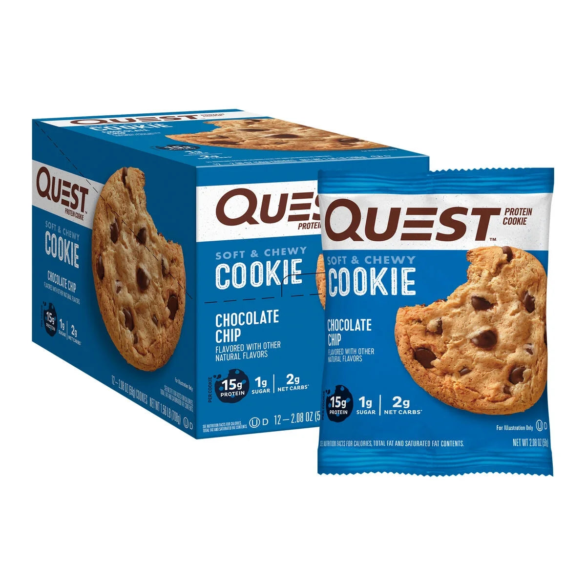 Quest Protein Cookie, Chocolate Chip, 15G Protein, 12 Count