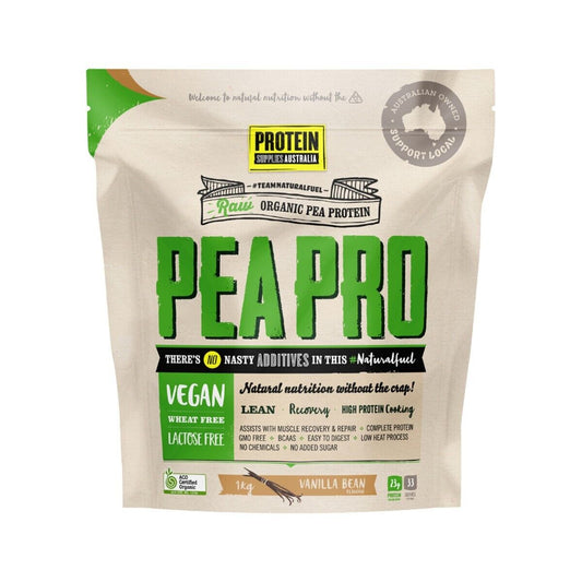 Protein Supplies Australia Protein Pea Pro Vanilla Bean 1KG Organic Pea Protein