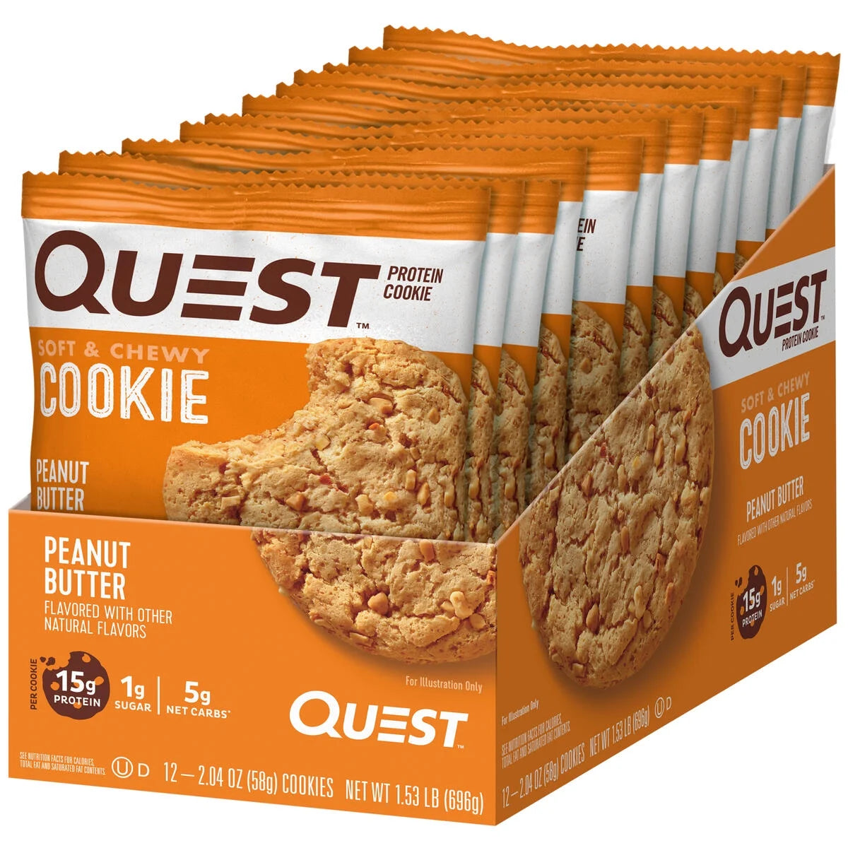 Quest Protein Cookie, Peanut Butter, 15G Protein, 12 Ct