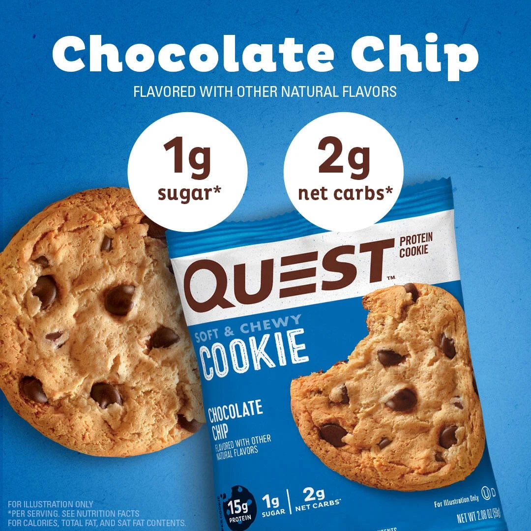 Quest Protein Cookie, Chocolate Chip, 15G Protein, 12 Count